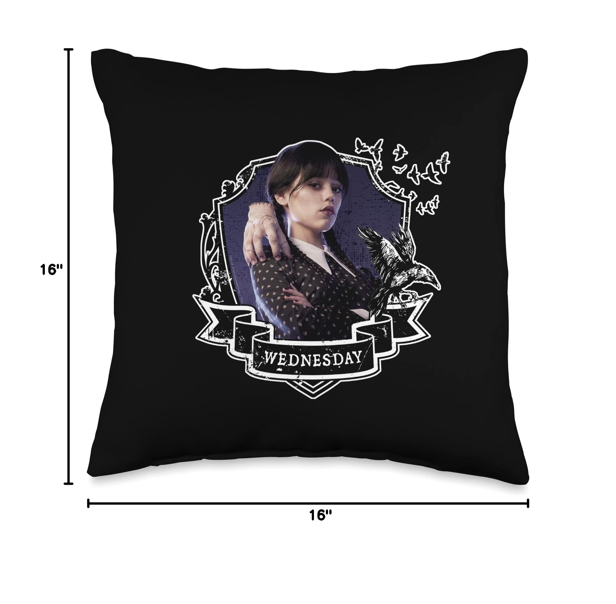 Wednesday Nevermore Frame Wednesday Throw Pillow - Image 4