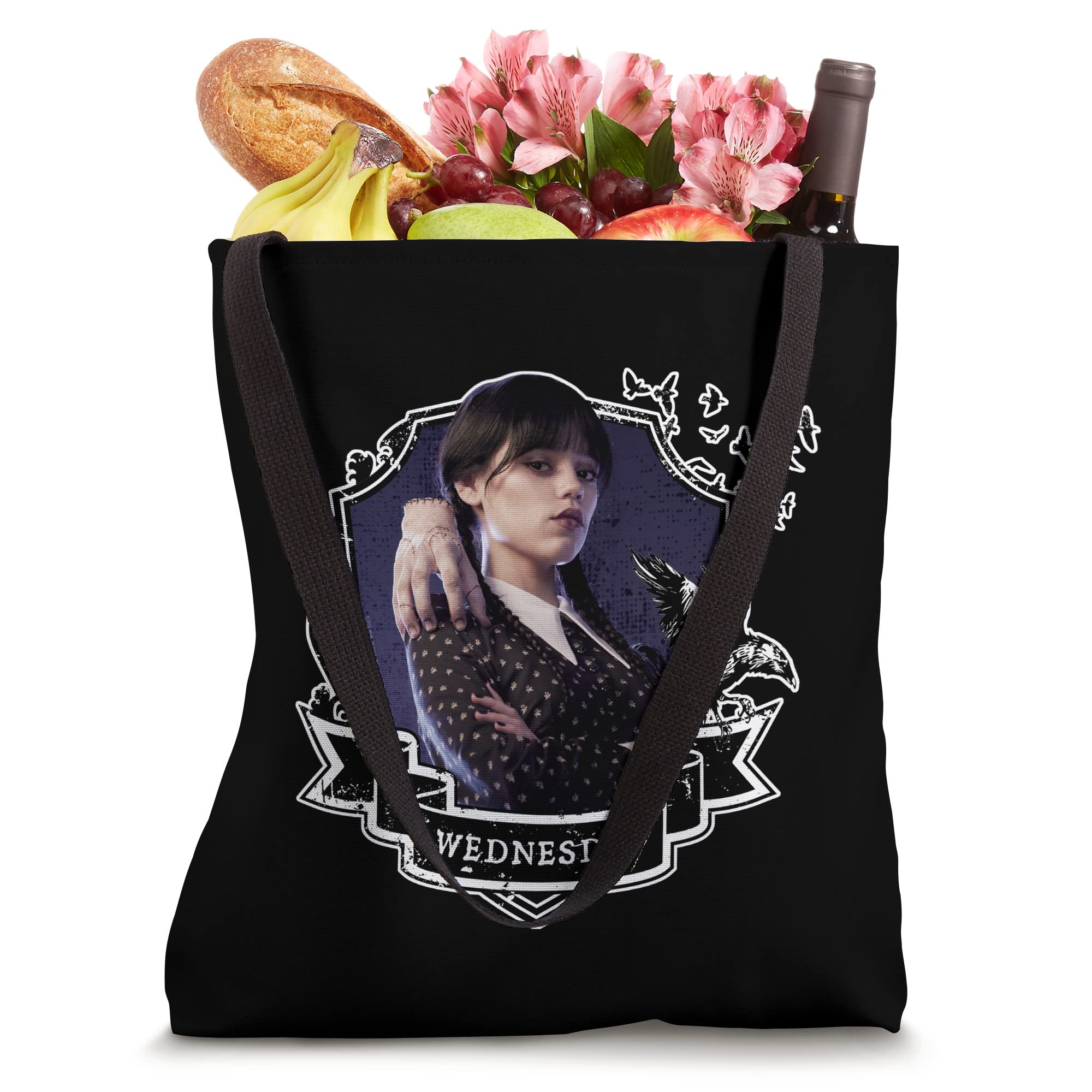 Wednesday Nevermore Frame Wednesday Tote Bag - Image 4