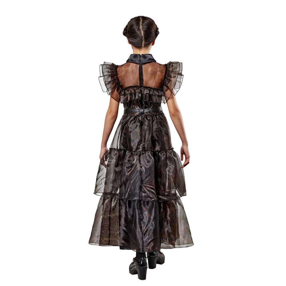 Wednesday TV Series: Wednesday Addams Costume Rave 'n Dance Dress for Kids by Rubies, Girl's Small - Image 4
