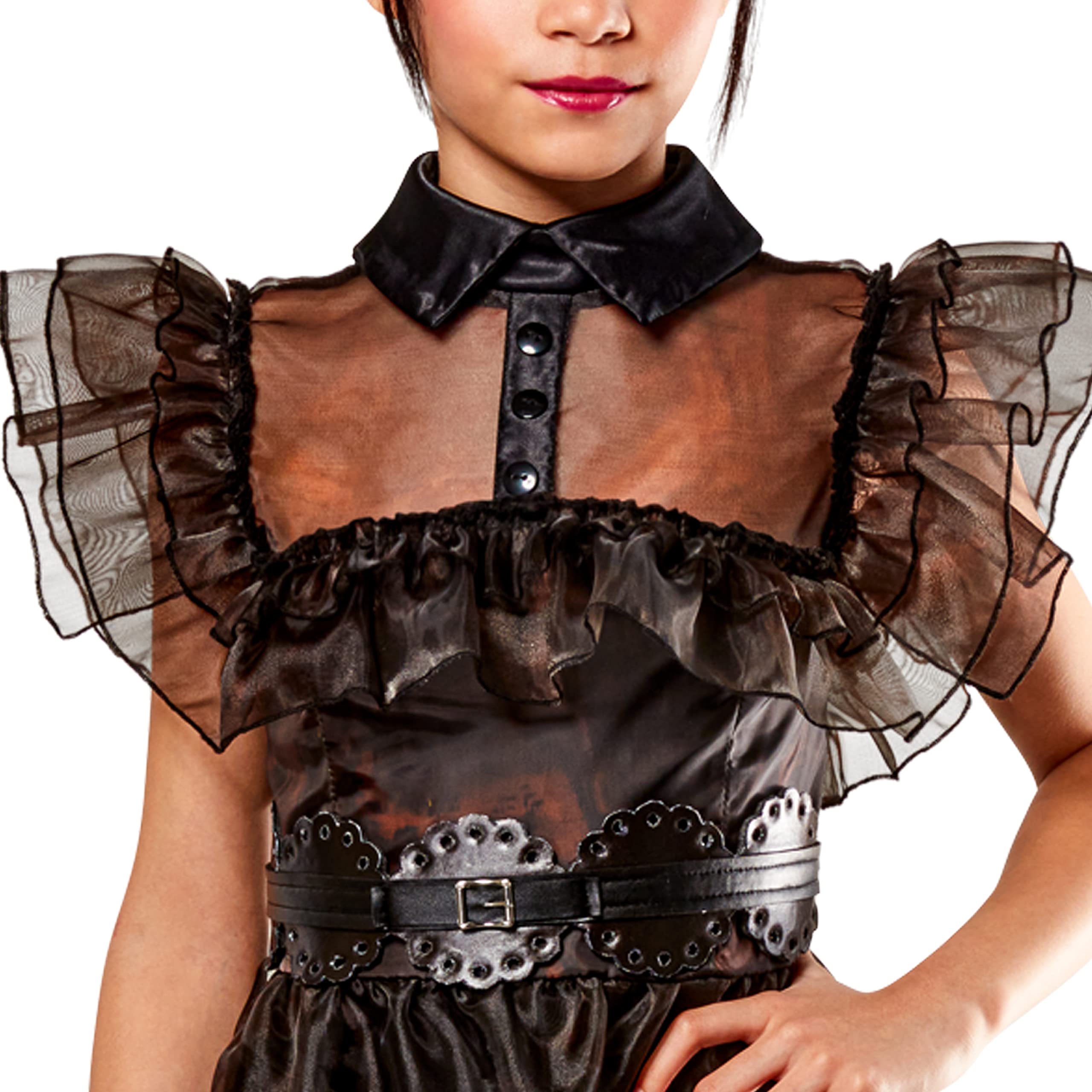 Wednesday TV Series: Wednesday Addams Costume Rave 'n Dance Dress for Kids by Rubies, Girl's Small - Image 5